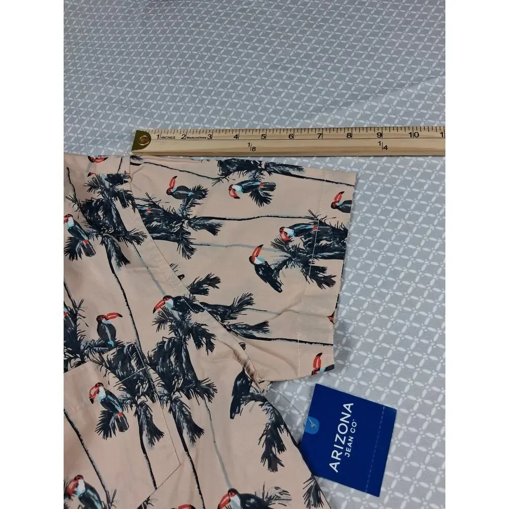 Tropical summer vibes Arizona Jean camp shirt mens size medium Beachy vacation - Picture 6 of 9